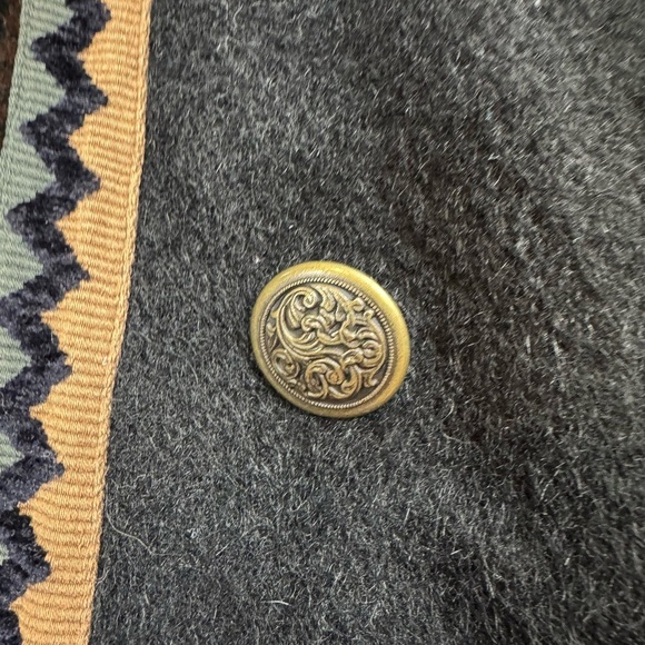 Vintage Y2k 90s Size Small Wool Mohair Blend Faux Fur Collar Cropped Blazer - Picture 4 of 7